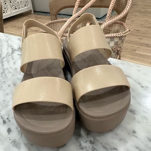 Practically New Crocs Wedge size 7